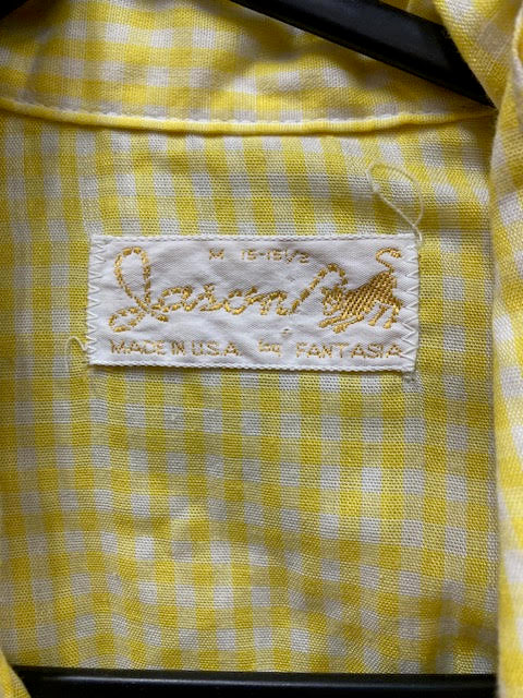 Vintage Shirt cowboy style yellow checkers