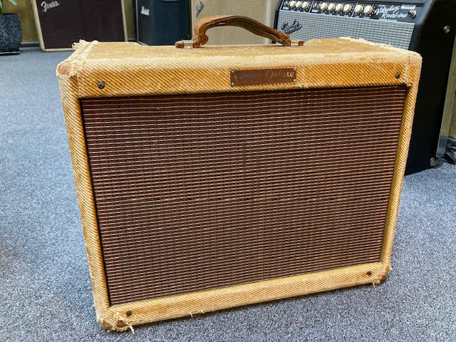 SOLD - 1956 Fender Deluxe 5E3 Tweed Narrow Panel amplifier