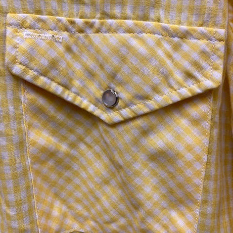 Vintage Shirt cowboy style yellow checkers