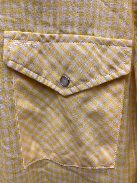 Vintage Shirt cowboy style yellow checkers