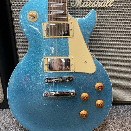 J&D Luthiers LP Custom-Style Electric Guitar (Metallic Blue Sparkle)