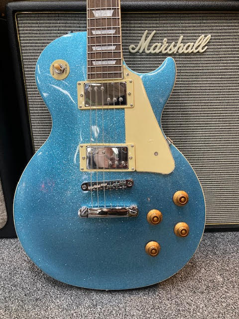 J&D Luthiers LP Custom-Style Electric Guitar (Metallic Blue Sparkle)