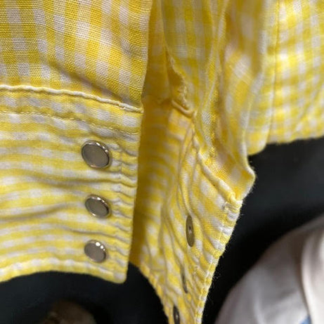 Vintage Shirt cowboy style yellow checkers