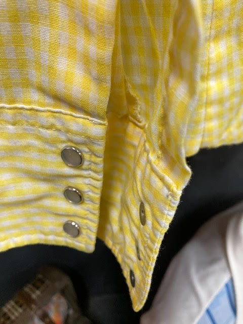 Vintage Shirt cowboy style yellow checkers