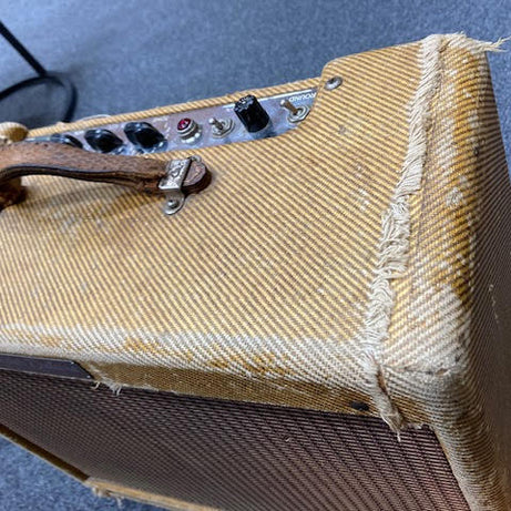 SOLD - 1956 Fender Deluxe 5E3 Tweed Narrow Panel amplifier