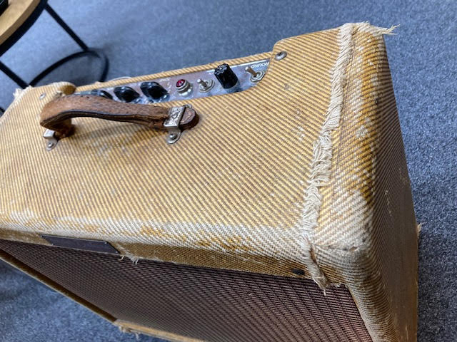 SOLD - 1956 Fender Deluxe 5E3 Tweed Narrow Panel amplifier