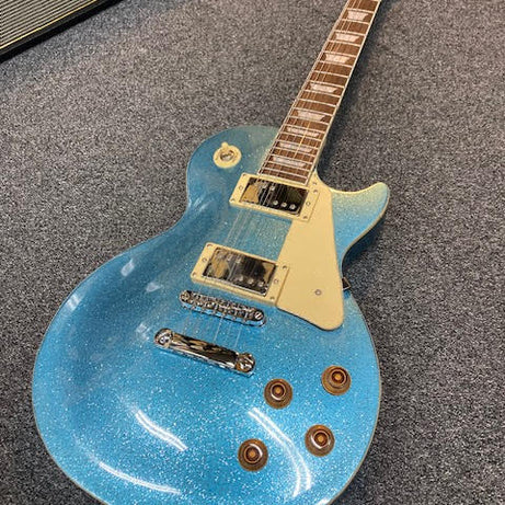 J&D Luthiers LP Custom-Style Electric Guitar (Metallic Blue Sparkle)