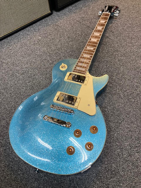 J&D Luthiers LP Custom-Style Electric Guitar (Metallic Blue Sparkle)