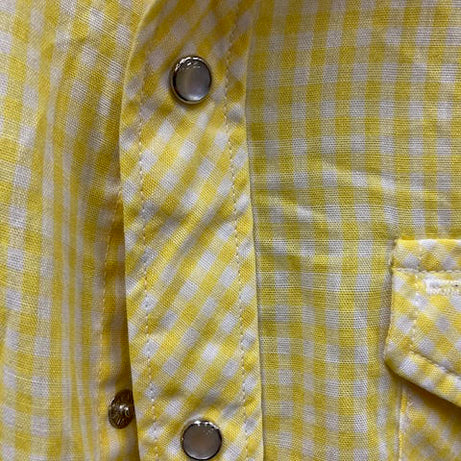 Vintage Shirt cowboy style yellow checkers