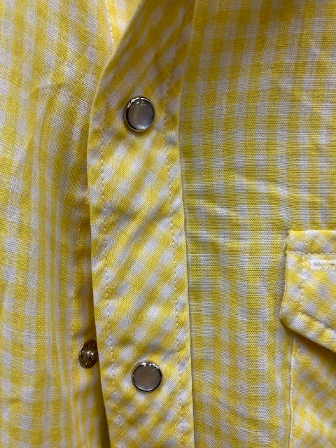 Vintage Shirt cowboy style yellow checkers