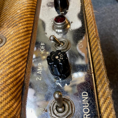 SOLD - 1956 Fender Deluxe 5E3 Tweed Narrow Panel amplifier