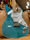 Aria 714-MK2 Fullerton Electric Guitar - Turquoise Blue