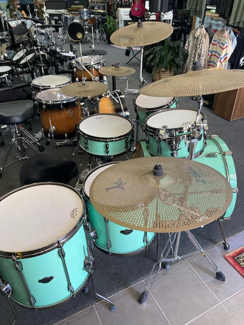 Tama Superstar Hyperdrive drum kit w/ zildjian low volume cymbals + acc