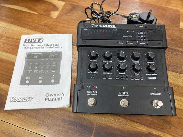 Digitech Vocalist Live 3 vocal effects pedal w/ power supply (preowned)