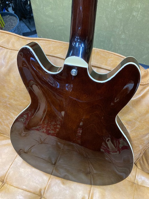 Hagstrom Justin York Super Viking Semi-Hollow Body Electric Guitar in Transparent Brown