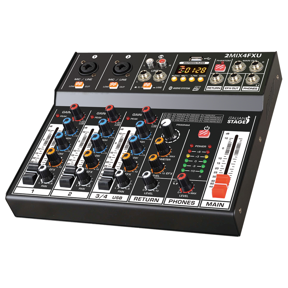 Italian Stage 2MIX4FXU 4-Channel Stereo Mixing Desk