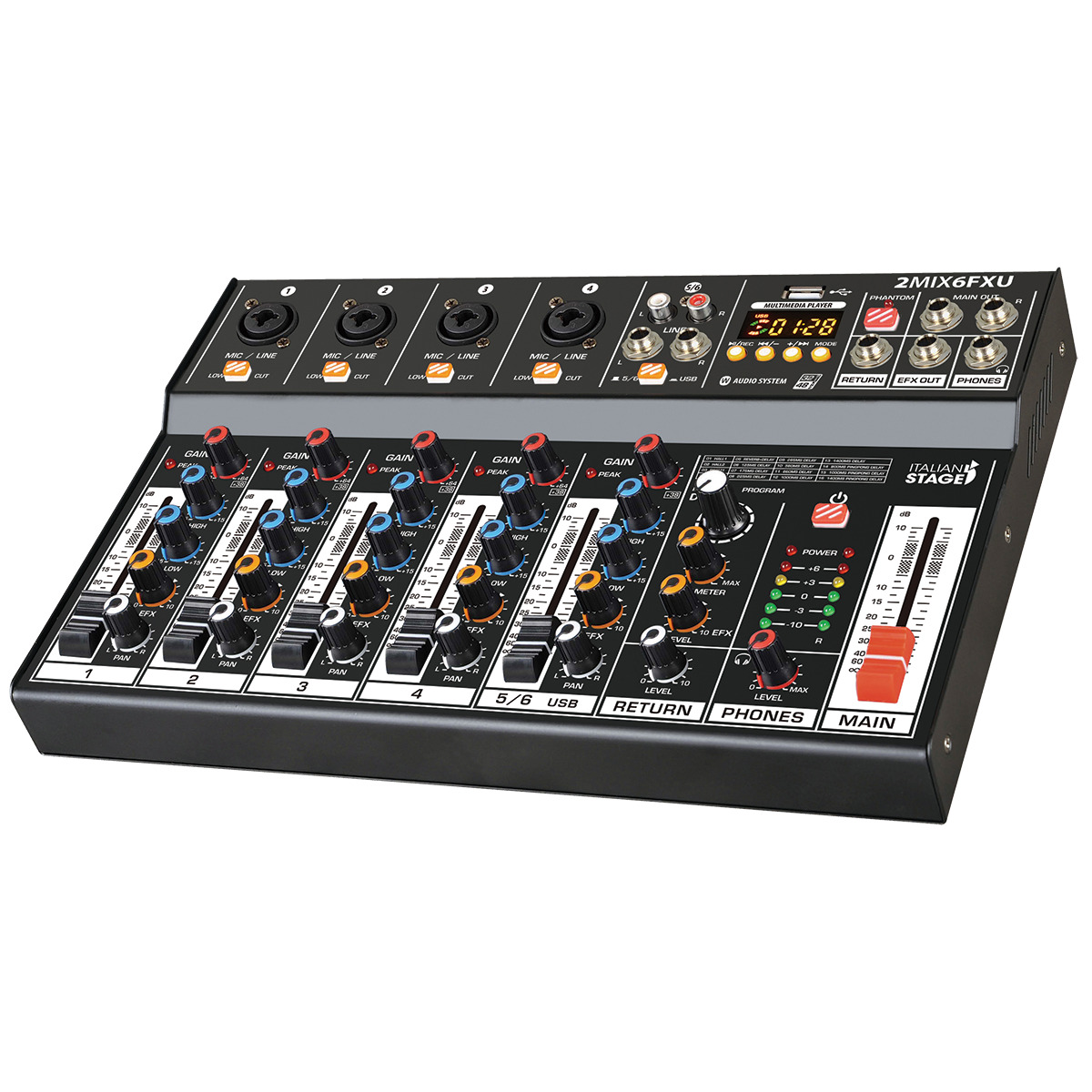 Italian Stage 2MIX6FXU 6-Channel Stereo Mixer