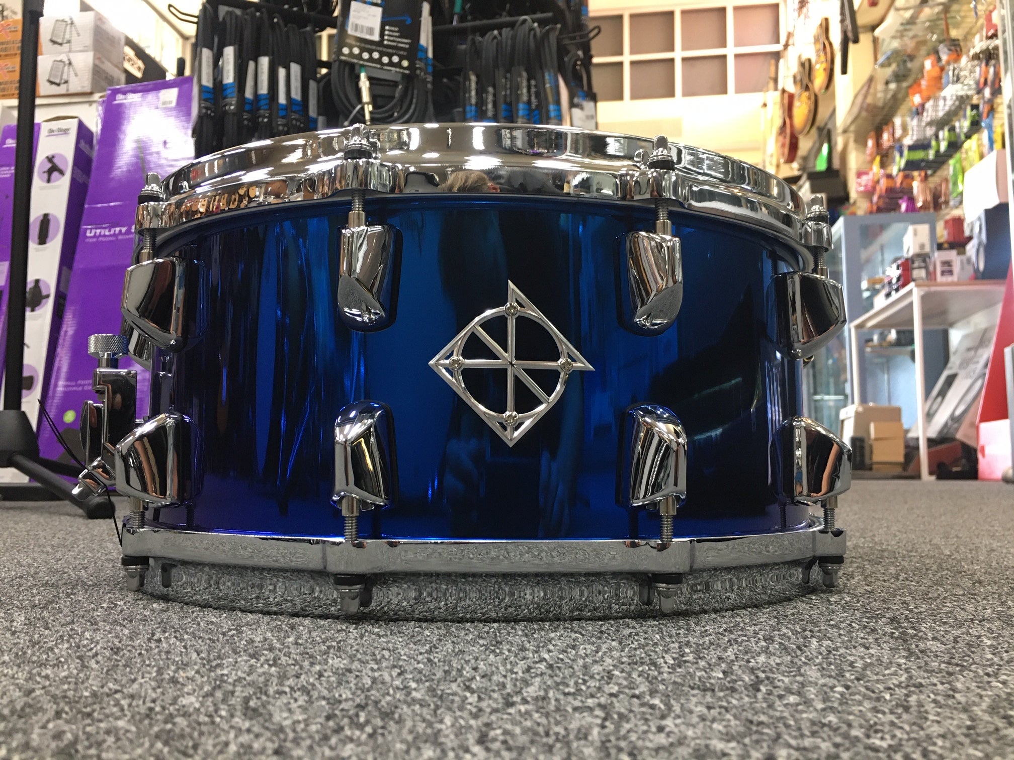 Dixon Artisan Series Blue Titanium Plated Steel Snare Drum - 14 x 6.5" Play Dixon, A Sound Choice!