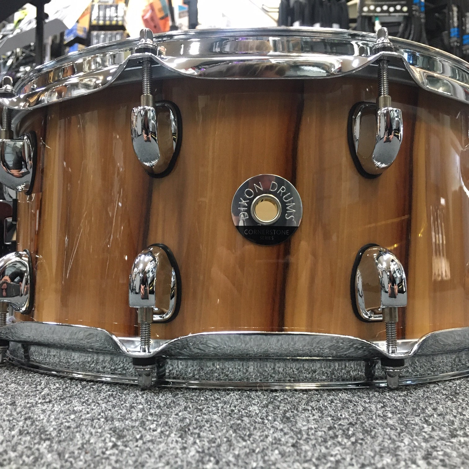 Dixon Cornerstone Series American Red Gum Snare Drum in Gloss Natural - 14 x 6.5" Play Dixon, A Sound Choice!